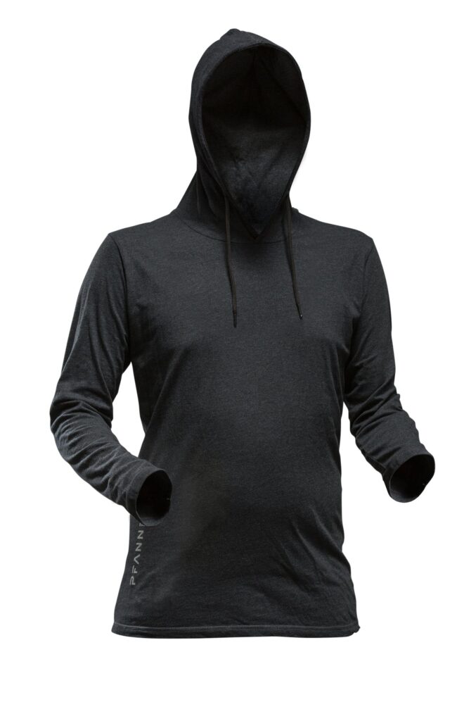 T- särk pikkade varrukate ja kapuutsiga Hooded Pfanner, must, suurus 2XL