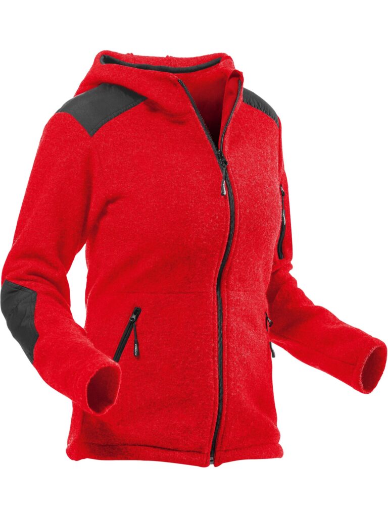 Women's wool jacket Wooltec Hooded Pfanner, red, size M