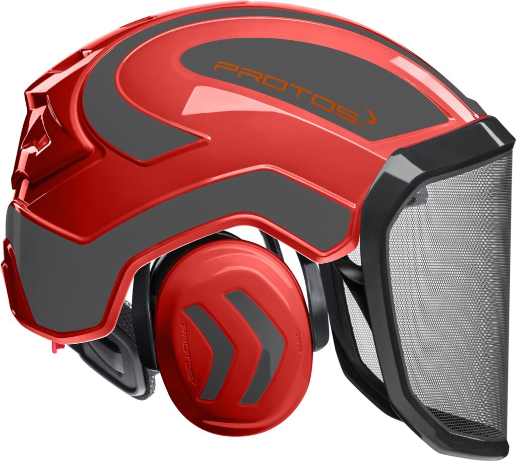 Helmet Protos® Integral Forest, G16 with visor, red-grey