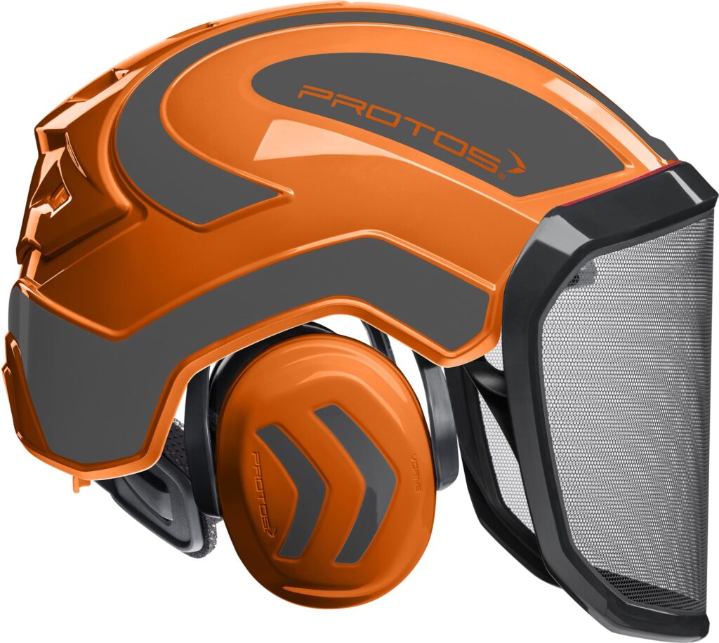 Helmet Protos® Integral Forest, with visor, orange-grey