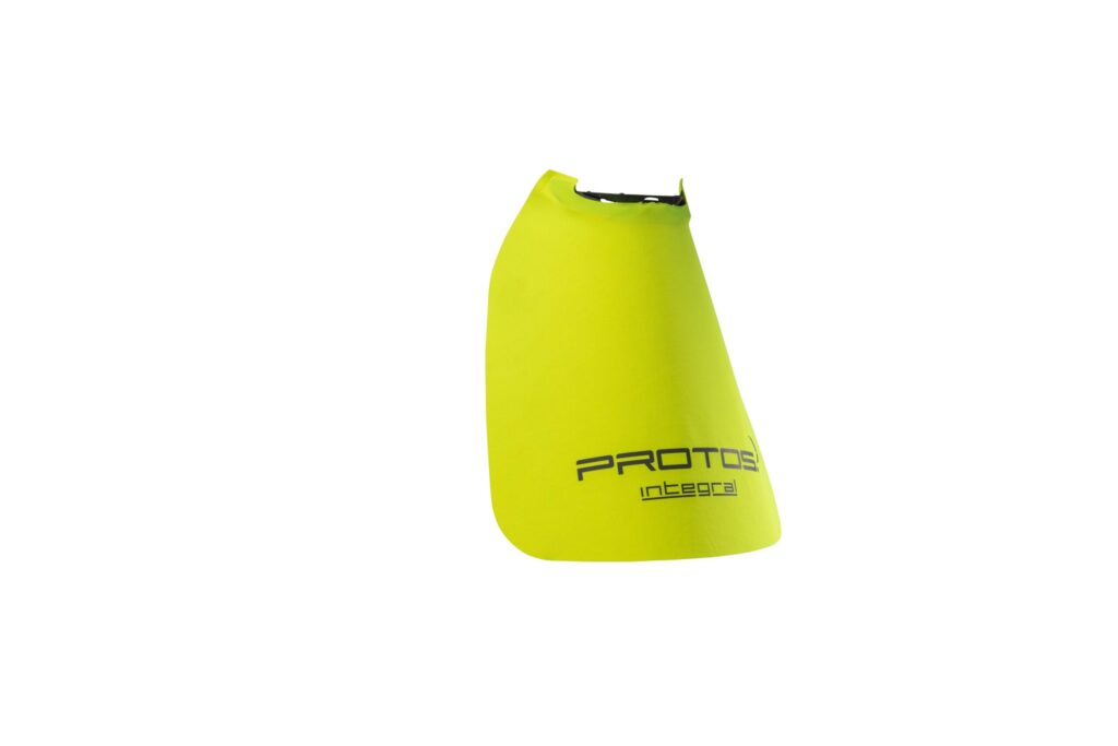 Neck protection for Protos Integral helmets, neon yellow