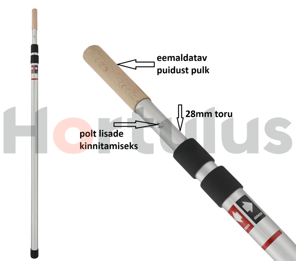 Teleskoopvars 6 m (kinnisena 2,10 m) 3 osas, STA-FOR