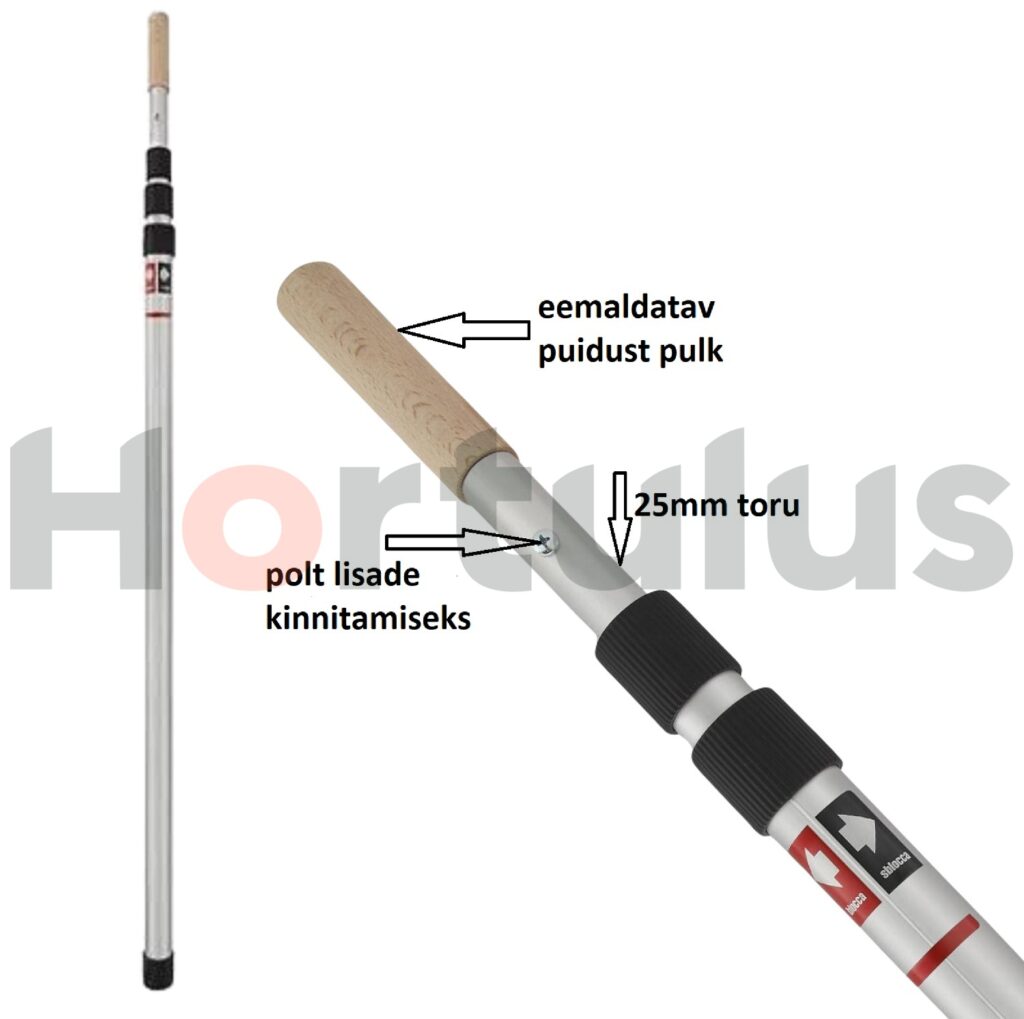 Teleskoopvars 8 m (kinnisena 2,15 m) 4 osas, STA-FOR